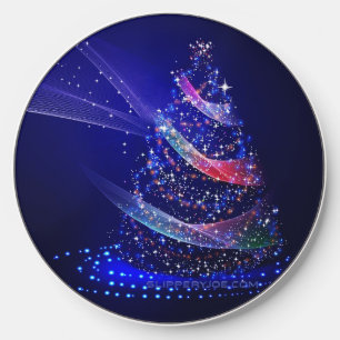 SlipperyJoe Christmas tree digital translucent red Wireless Charger