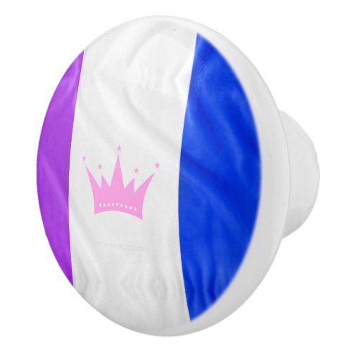 SlipperyJoe drag pride flag purple white blue crow Ceramic Knob