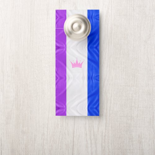 SlipperyJoe drag pride flag purple white blue crow Door Hanger