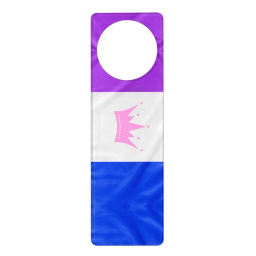 SlipperyJoe drag pride flag purple white blue crow Door Hanger