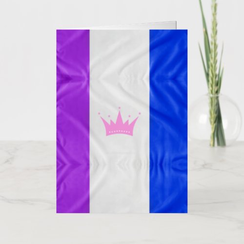 SlipperyJoe drag pride flag purple white blue crow Foil Greeting Card