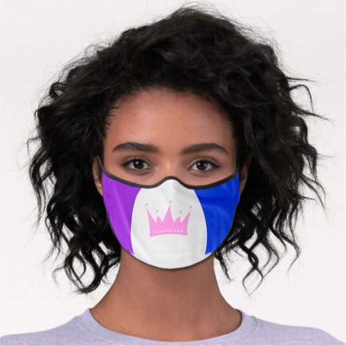 SlipperyJoe drag pride flag purple white blue crow Premium Face Mask