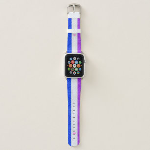 SlipperyJoe drag pride flag purple white blue Sequ Apple Watch Band