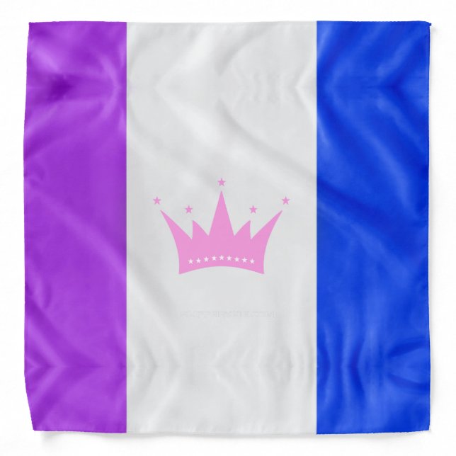 SlipperyJoe drag pride flag purple white blue Sequ Bandana (Front)