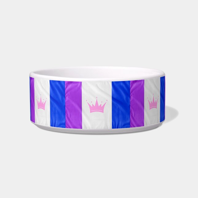 SlipperyJoe drag pride flag purple white blue Sequ Bowl (Front)