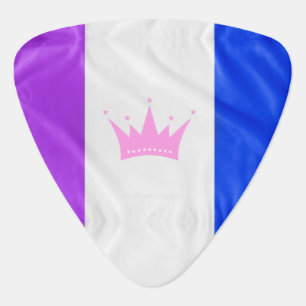 SlipperyJoe drag pride flag purple white blue Sequ Guitar Pick