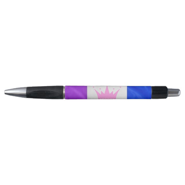 SlipperyJoe drag pride flag purple white blue Sequ Pen (Front)
