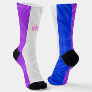 SlipperyJoe drag pride flag purple white blue Sequ Socks