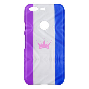 SlipperyJoe drag pride flag purple white blue Sequ Uncommon Google Pixel Case