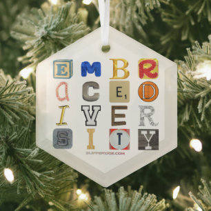 SlipperyJoe embrace diversity metaphor LGBTQIA glo Glass Ornament