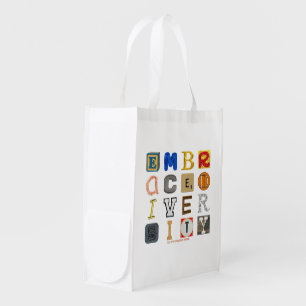 SlipperyJoe embrace diversity metaphor LGBTQIA glo Grocery Bag