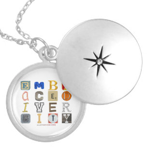 SlipperyJoe embrace diversity metaphor LGBTQIA glo Locket Necklace