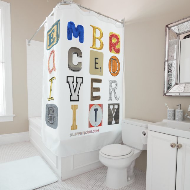 SlipperyJoe embrace diversity metaphor LGBTQIA glo Shower Curtain (In Situ)