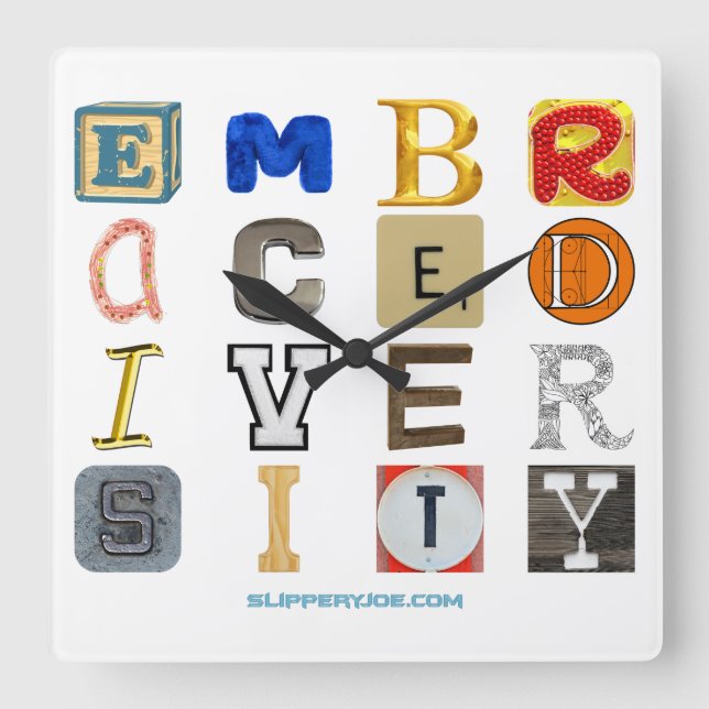 SlipperyJoe embrace diversity metaphor LGBTQIA glo Square Wall Clock (Front)