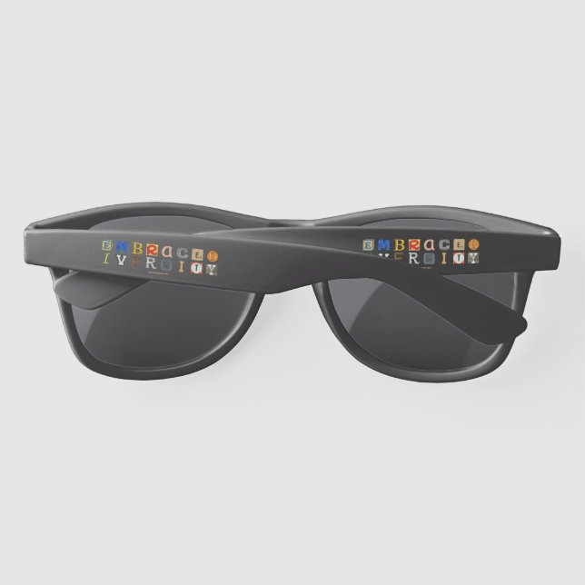 SlipperyJoe embrace diversity metaphor LGBTQIA glo Sunglasses (Back)