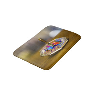 SlipperyJoe Hanukkah dreidel gift octagonal base b Bath Mat