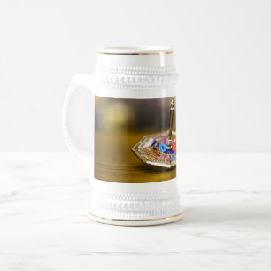 SlipperyJoe Hanukkah dreidel gift octagonal base b Beer Stein