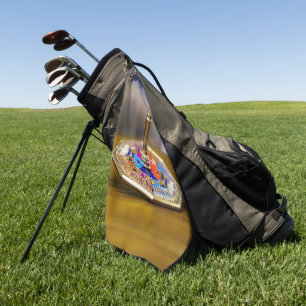 SlipperyJoe Hanukkah dreidel gift octagonal base b Golf Towel