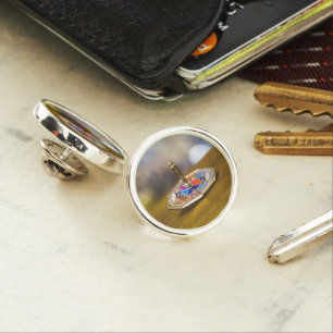 SlipperyJoe Hanukkah dreidel gift octagonal base b Lapel Pin