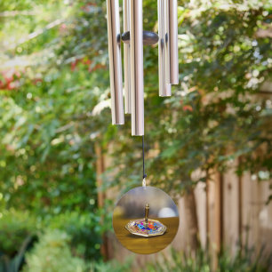 SlipperyJoe Hanukkah dreidel gift octagonal base b Wind Chime