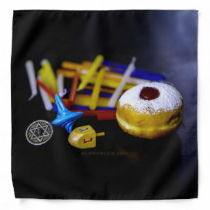 SlipperyJoe Hanukkah symbolic still life holiday e Bandana