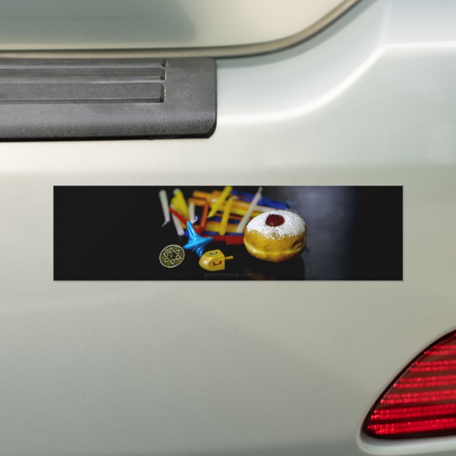 SlipperyJoe Hanukkah symbolic still life holiday e Bumper Sticker (On Car)