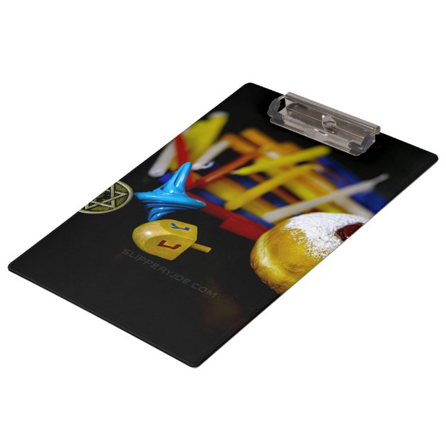 SlipperyJoe Hanukkah symbolic still life holiday e Clipboard (Angled)