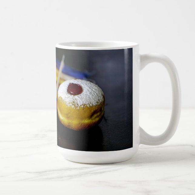 SlipperyJoe Hanukkah symbolic still life holiday e Coffee Mug (Right)