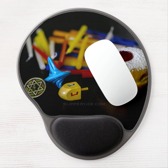 SlipperyJoe Hanukkah symbolic still life holiday e Gel Mouse Pad (Left Side)
