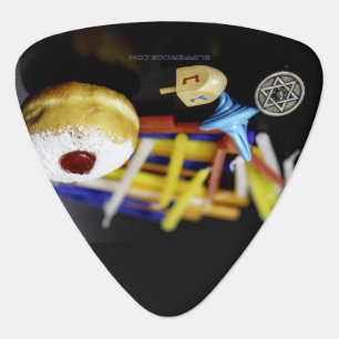 SlipperyJoe Hanukkah symbolic still life holiday e Guitar Pick