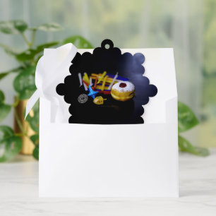 SlipperyJoe Hanukkah symbolic still life holiday e Ornament Card