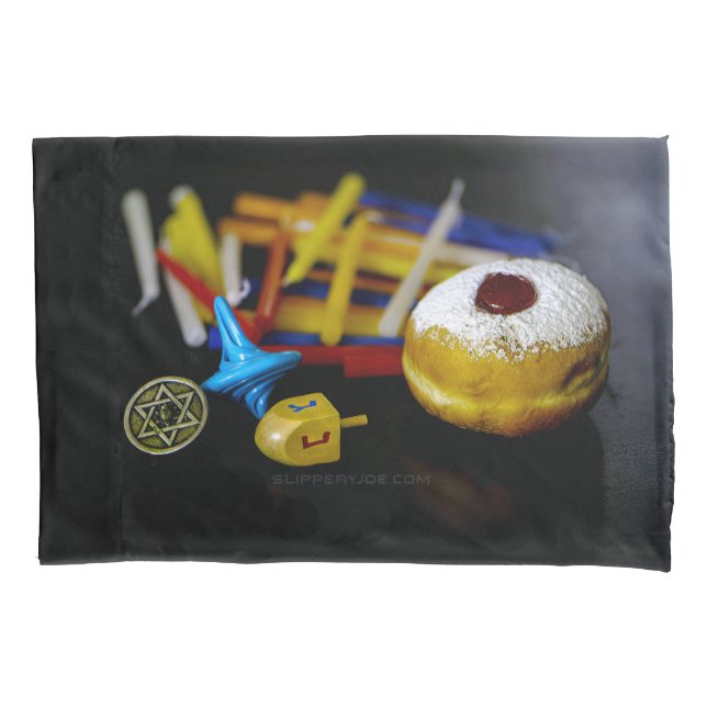 SlipperyJoe Hanukkah symbolic still life holiday e Pillow Case (Front)