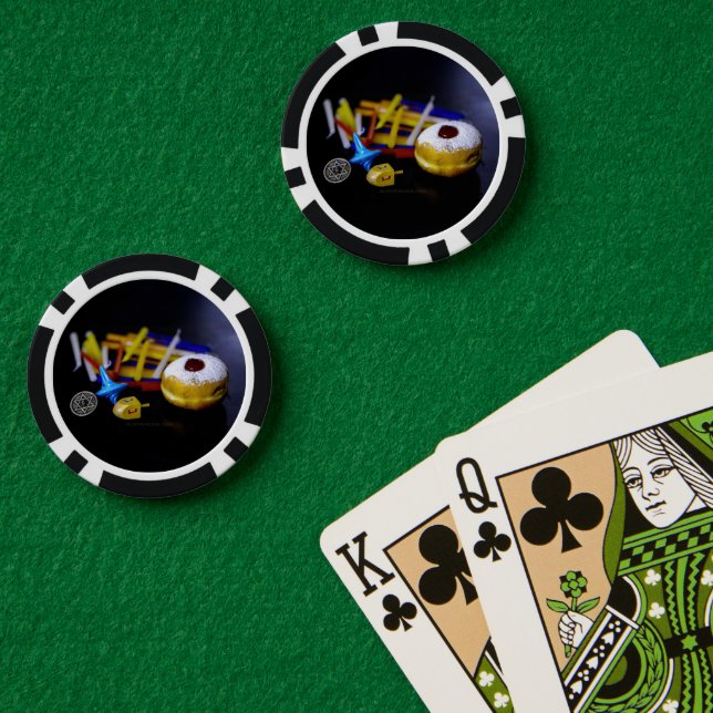 SlipperyJoe Hanukkah symbolic still life holiday e Poker Chips (Poker Table (Double))