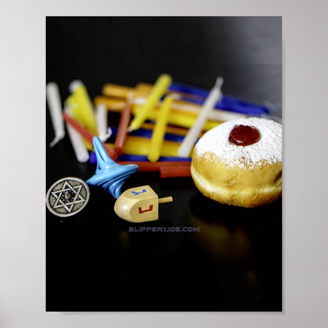SlipperyJoe Hanukkah symbolic still life holiday e Poster (Front)