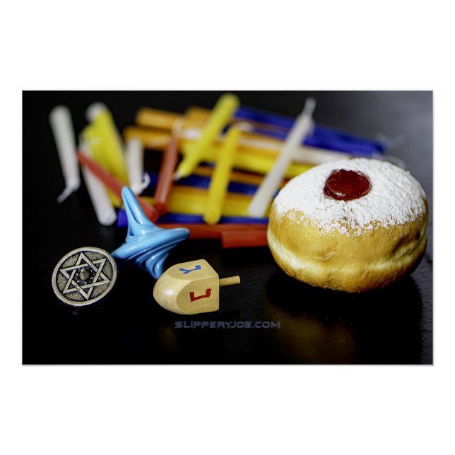 SlipperyJoe Hanukkah symbolic still life holiday e Poster (Front)