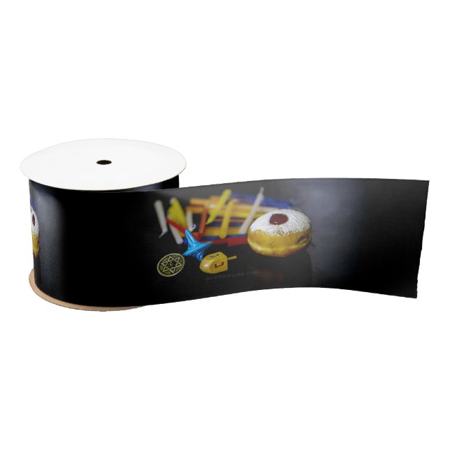 SlipperyJoe Hanukkah symbolic still life holiday e Satin Ribbon (Spool)