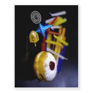 SlipperyJoe Hanukkah symbolic still life holiday e Temporary Tattoos