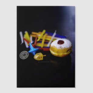 SlipperyJoe Hanukkah symbolic still life holiday e Vellum Invitations