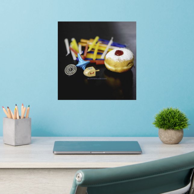 SlipperyJoe Hanukkah symbolic still life holiday e Wall Decal (Home Office 2)