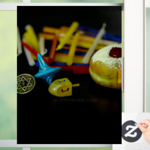 SlipperyJoe Hanukkah symbolic still life holiday e Window Cling