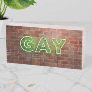 SlipperyJoe illuminated gay neon sign bright vivid