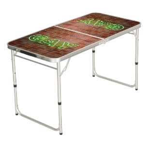 SlipperyJoe illuminated gay neon sign bright vivid Beer Pong Table
