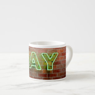 SlipperyJoe illuminated gay neon sign bright vivid Espresso Cup