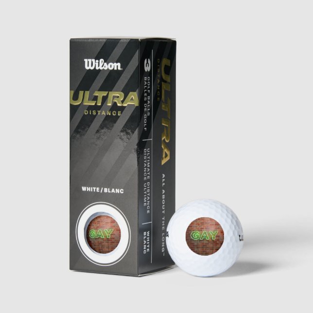 SlipperyJoe illuminated gay neon sign bright vivid Golf Balls (Packaging)