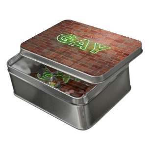 SlipperyJoe illuminated gay neon sign bright vivid Jigsaw Puzzle