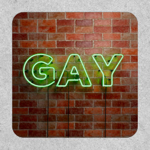 SlipperyJoe illuminated gay neon sign bright vivid Patch