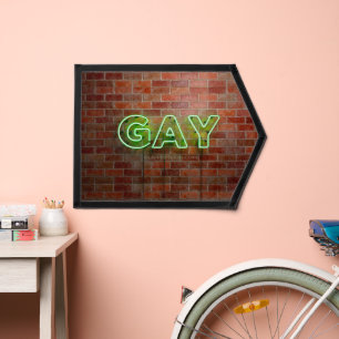 SlipperyJoe illuminated gay neon sign bright vivid Pennant