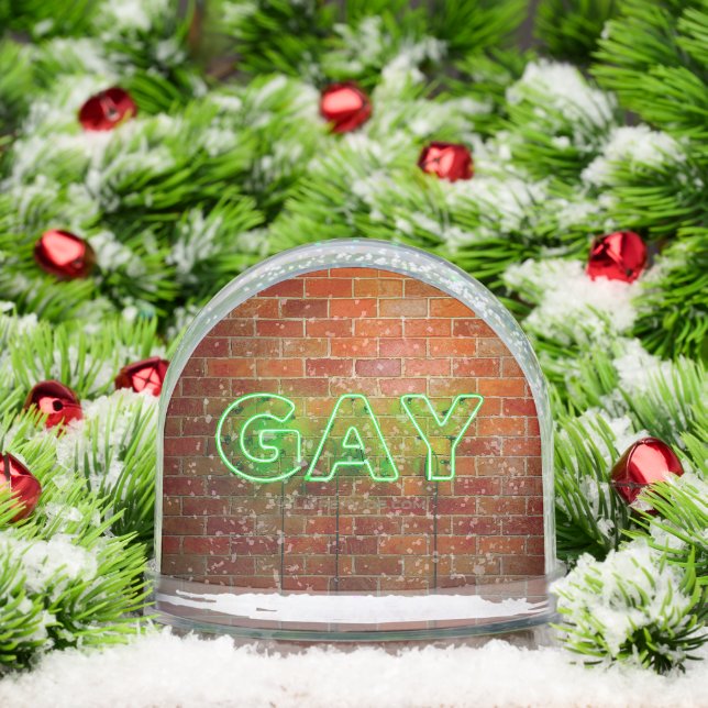 SlipperyJoe illuminated gay neon sign bright vivid Snow Globe (Christmas)