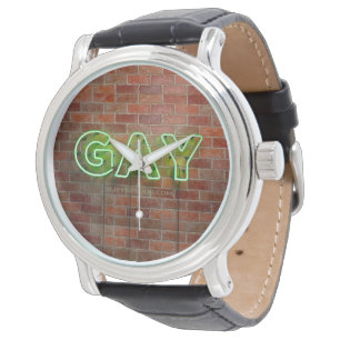 SlipperyJoe illuminated gay neon sign bright vivid Watch