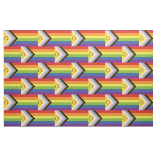 SlipperyJoe Intersex Progress Pride Flag rainbow s Fabric